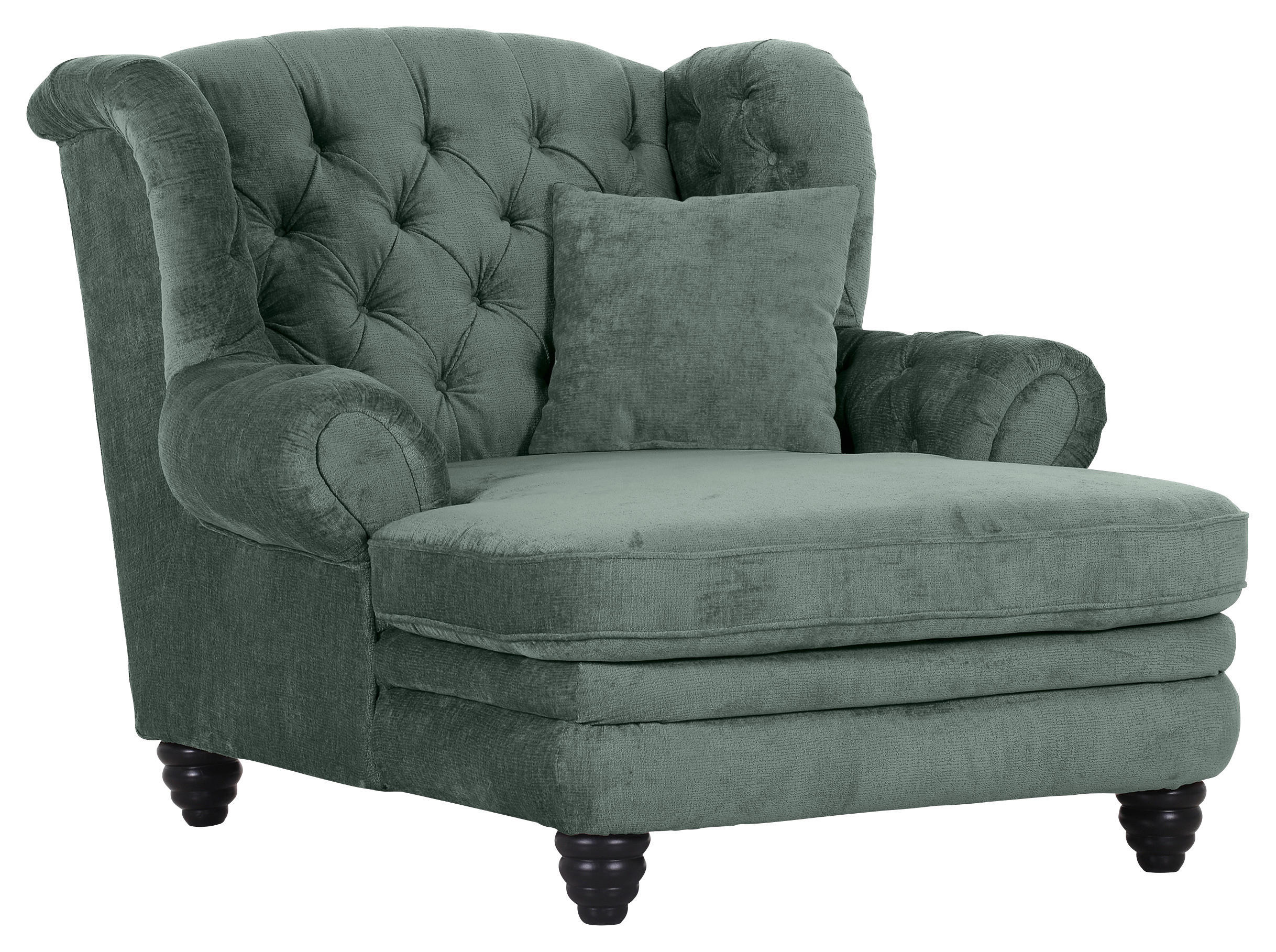 XXL-SESSEL Chenille Petrol  - Petrol/Schwarz, Design, Holz/Textil (127/106/149cm) - Landscape