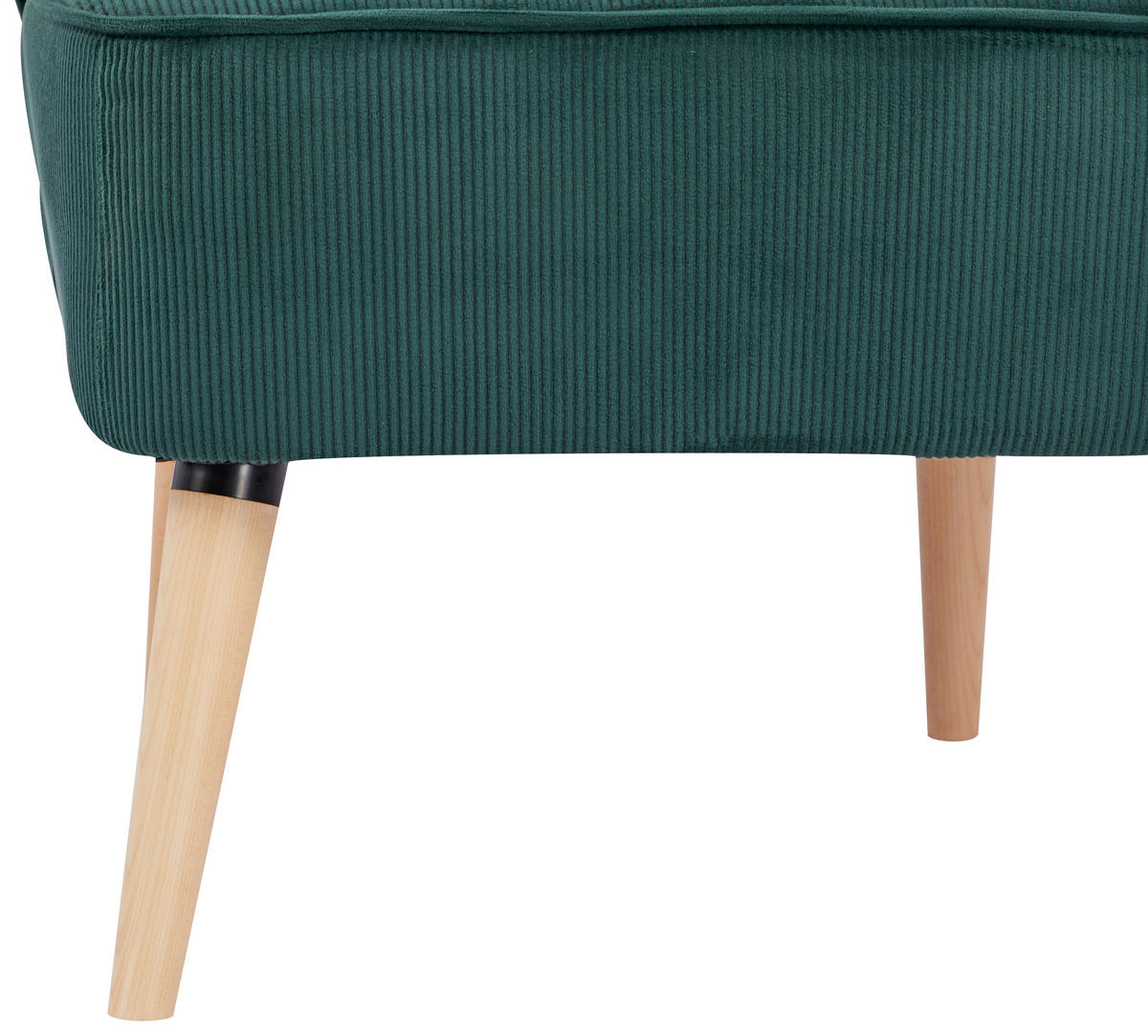 SESSEL in Cord Grün  - Naturfarben/Grün, Design, Holz/Textil (75/82/80cm) - Livetastic