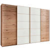 FÜGGESZTETT TOLÓAJTÓS SZEKRÉN részben tömörfa bükk fehér, bükkszínű  - bükkszínű/fehér, Natur, faalapú anyag/üveg (330/217/67cm) - Linea Natura