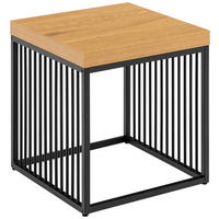 PRÍRUČNÝ STOLÍK, farba duba - čierna/farba duba, Design, kov/kompozitné drevo (40/40/42cm) - Livetastic