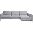 ECKSOFA Grau Chenille  - Silberfarben/Grau, KONVENTIONELL, Textil/Metall (284/143cm) - Carryhome