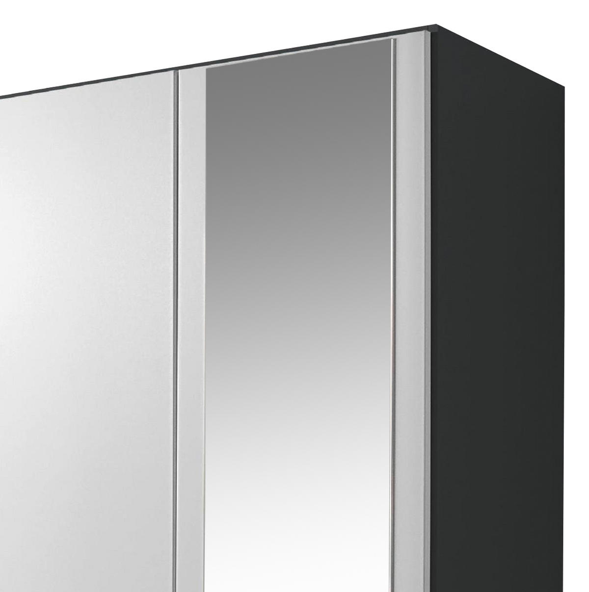 KLEIDERSCHRANK 136/197/54 cm 5-türig Grau, Weiß  - Weiß/Grau, Design, Glas/Holzwerkstoff (136/197/54cm) - Rauch Möbel