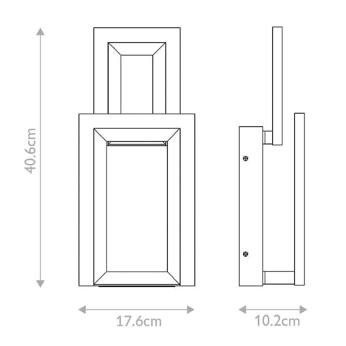 LED-WANDLEUCHTE - Schwarz, Design, Kunststoff/Metall (40,6/17,6/10,2cm) - Elstead Lighting