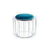 BEISTELLTISCH HOCKER 2 in 1 50/50/45 cm Silberfarben, Petrol  - Silberfarben/Petrol, Basics, Glas/Holzwerkstoff (50/50/45cm) - Kayoom