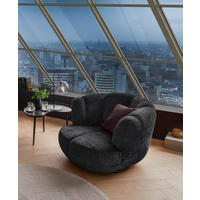 SESSEL in Chenille Schwarz  - Schwarz, MODERN, Textil/Metall (101/69/107cm) - Livetastic