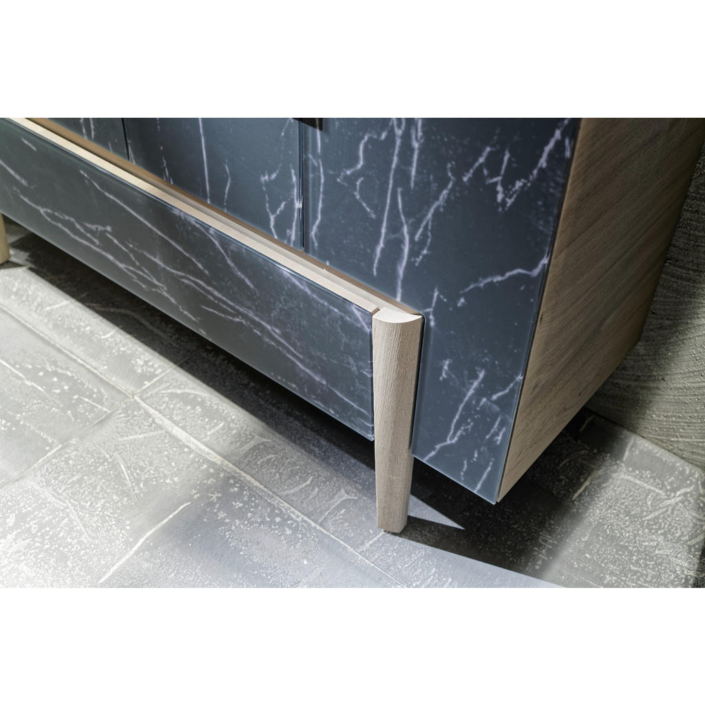 Thumbnail - Voglauer Highboard, Schwarz, Eiche, Holz, Glas, Eiche, furniert, mehrschichtige Massivholzplatte (Tischlerplatte), 5 Fäc...