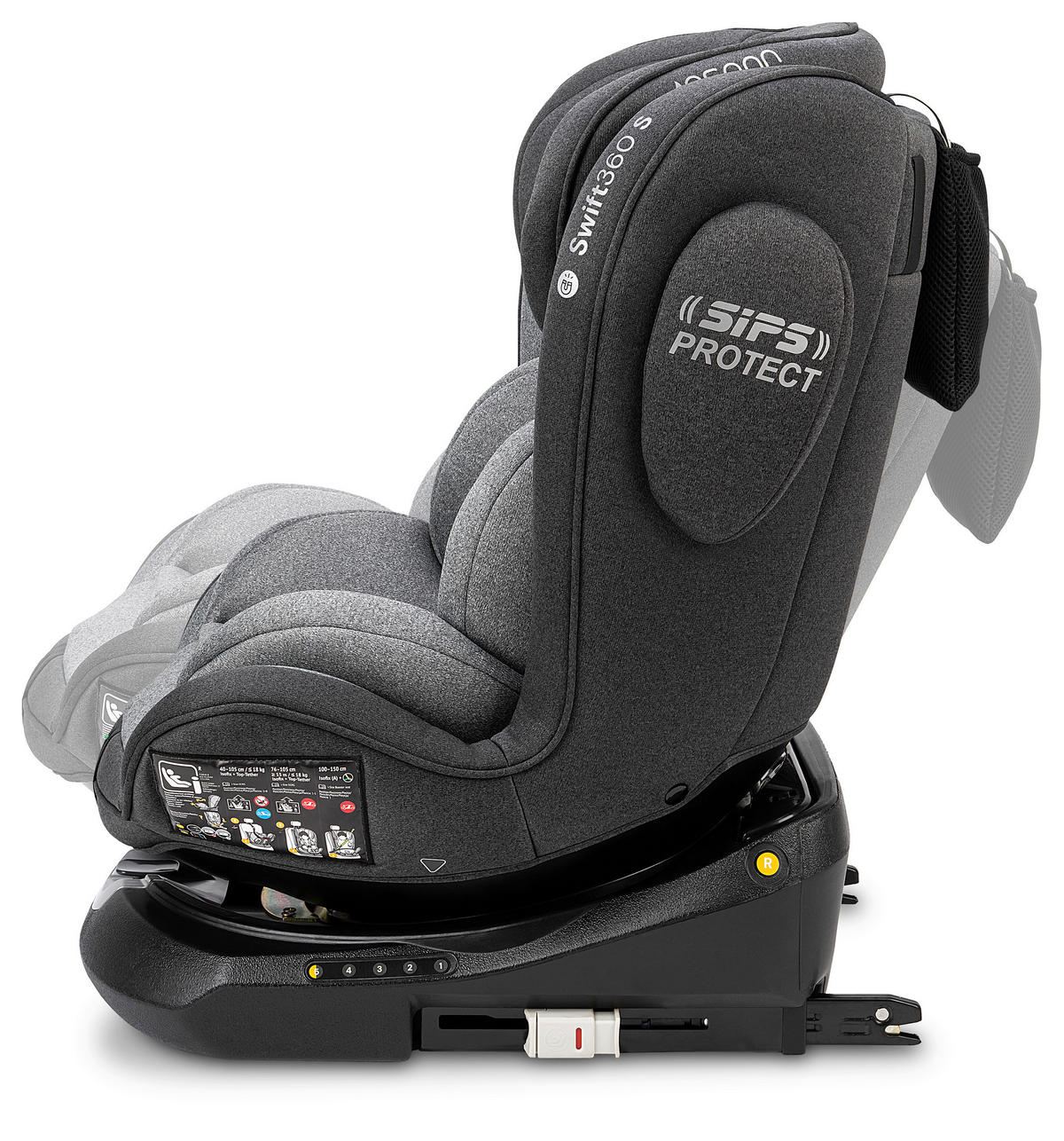 REBOARDER-KINDERSITZ SWIFT360S ECE R 129 i-SIZE  - Dunkelgrau/Hellgrau, Basics, Kunststoff/Textil (44/60/50cm) - Osann