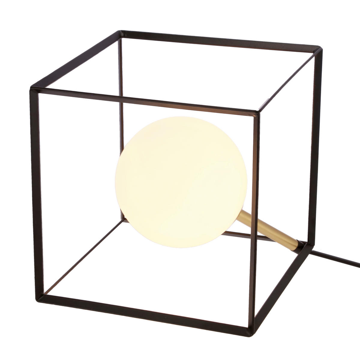 TISCHLEUCHTE 20/20/20 cm   - Beige/Goldfarben, Design, Textil/Metall (20/20/20cm)
