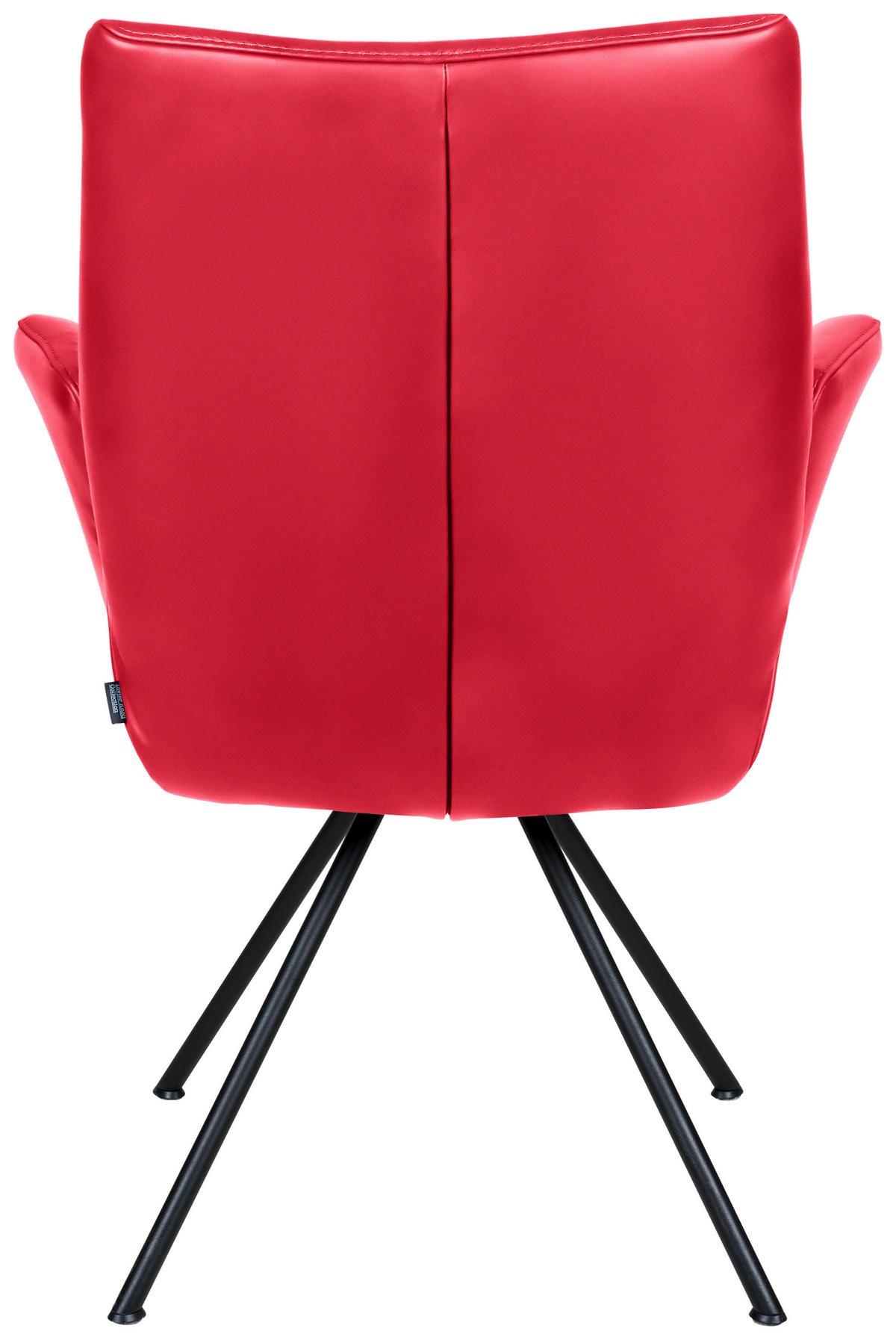 ARMLEHNSTUHL  in Stahl Echtleder pigmentiert  - Rot/Schwarz, Design, Leder/Metall (65/91/63cm) - Dieter Knoll