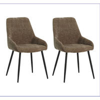 SADA STOLIČIEK 2 kus - hnedá/čierna, Modern, kov/textil (52/86/44cm) - MID.YOU