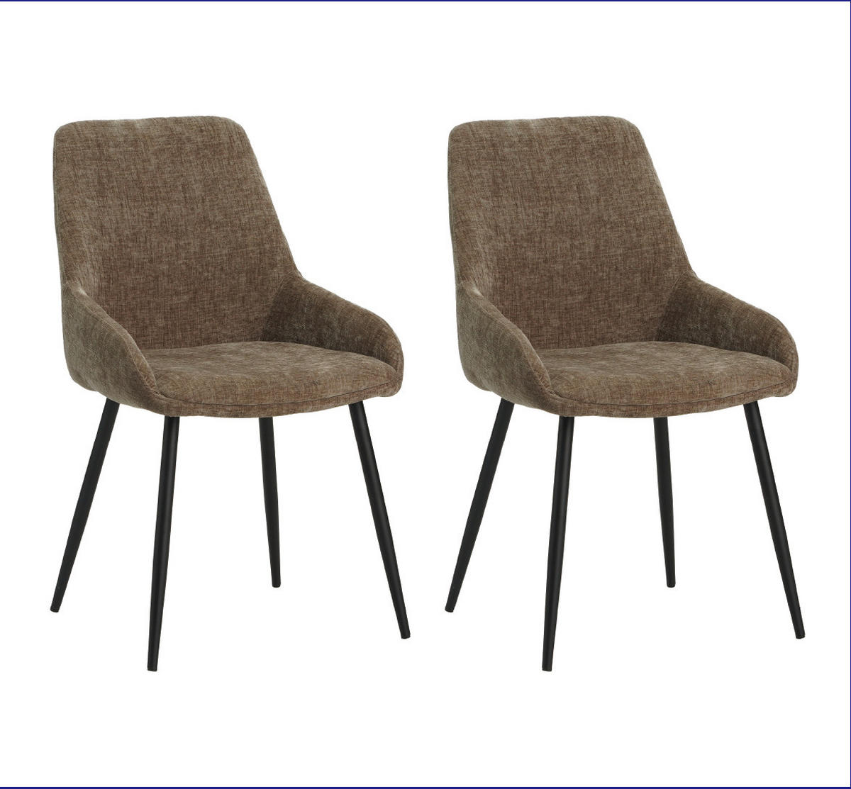 SADA STOLIČIEK 2 kus - hnedá/čierna, Modern, kov/textil (52/86/44cm) - MID.YOU