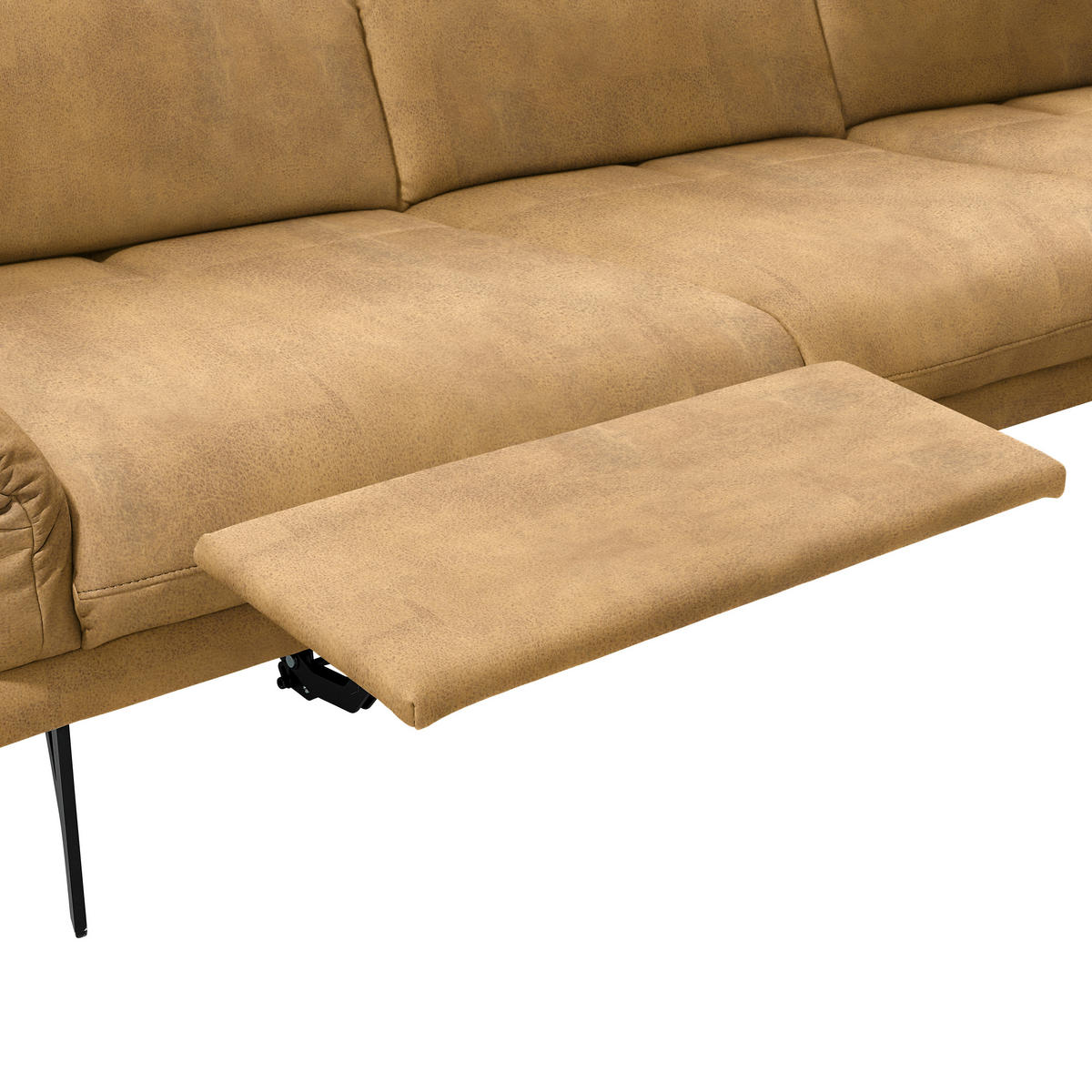 ECKSOFA in Echtleder Currygelb  - Currygelb/Anthrazit, Design, Leder/Metall (308/173cm) - Joop!