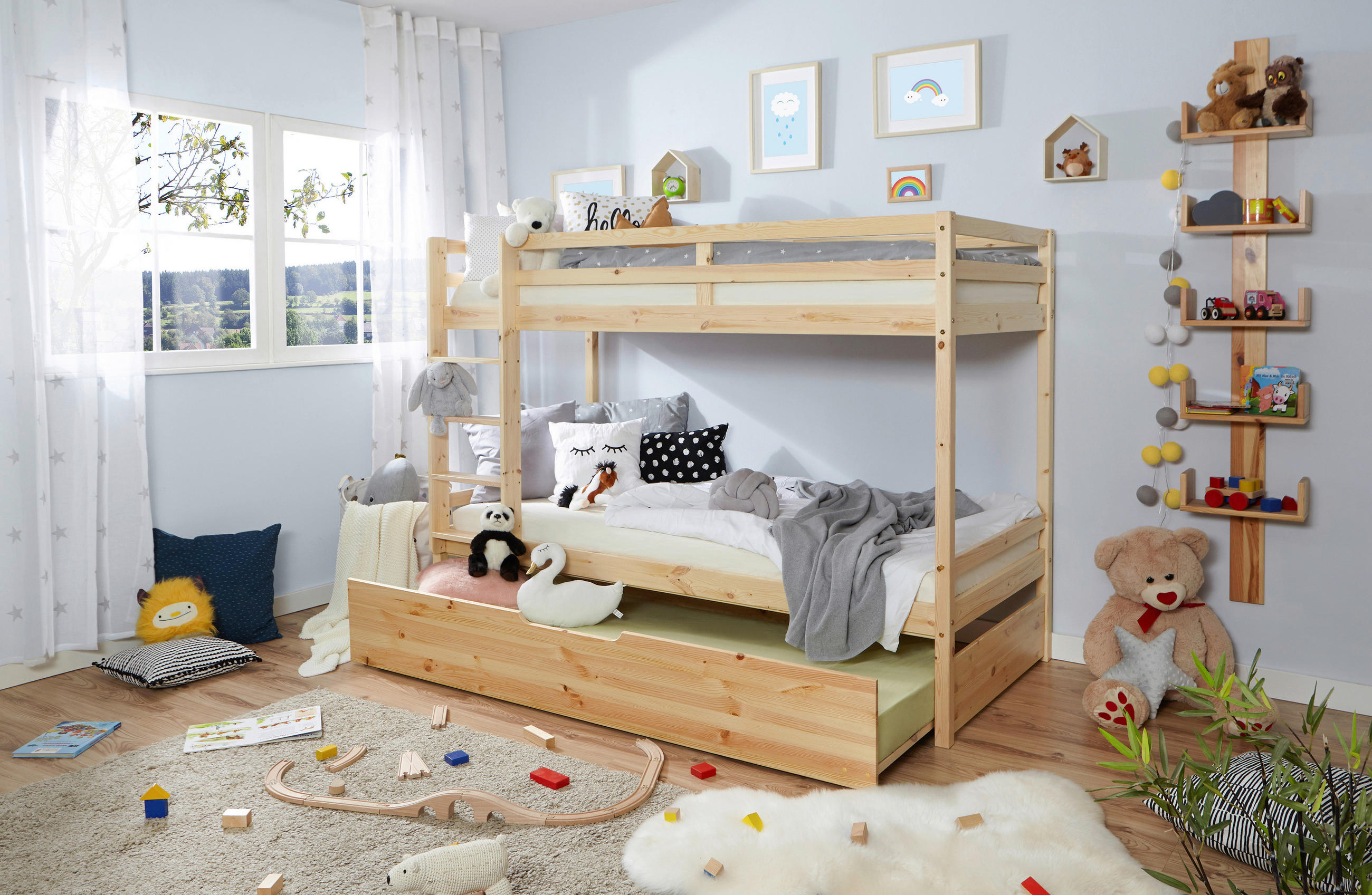 ETAGENBETT - Naturfarben, MODERN, Holz (90/200cm) - MID.YOU