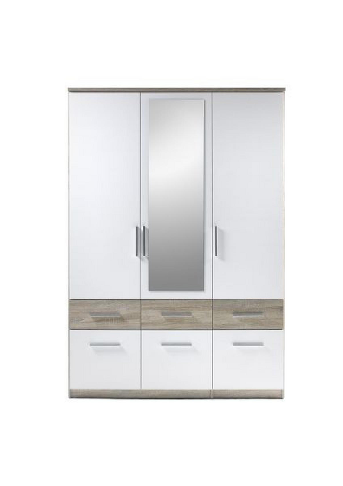 ORMAR ZA ODEĆU bela, sonoma hrast  136/198/55 cm  - sonoma hrast/boja aluminijuma, Dizajnerski, drvo/plastika (136/198/55cm) - Xora