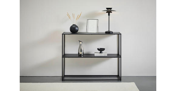 KONSOLENTISCH Schwarz  - Schwarz, Basics, Holzwerkstoff/Metall (99,4/32,4/79cm) - Xora