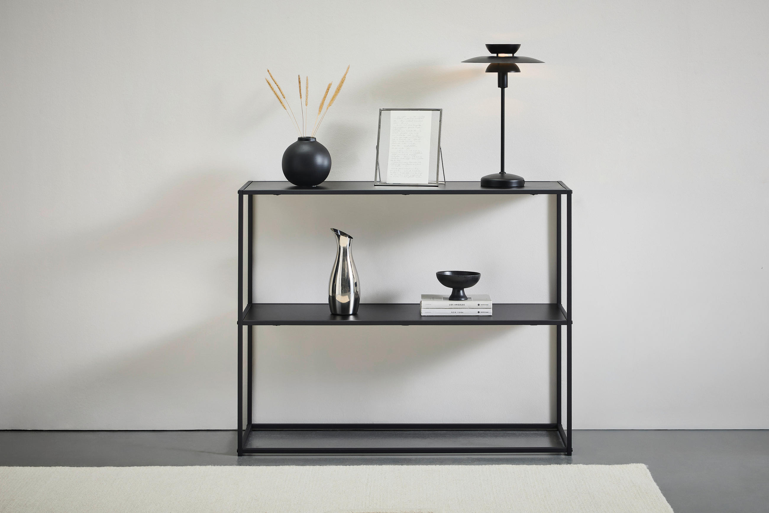 KONSOLENTISCH Schwarz  - Schwarz, Basics, Holzwerkstoff/Metall (99,4/32,4/79cm) - Xora