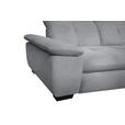 ECKSOFA Grau Flachgewebe  - Schwarz/Grau, Design, Textil/Metall (242/313cm) - Xora