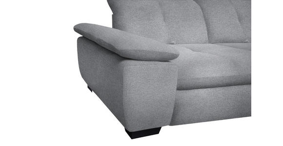 ECKSOFA Grau Flachgewebe - Schwarz/Grau, Design, Textil/Metall (242/313cm) - Xora