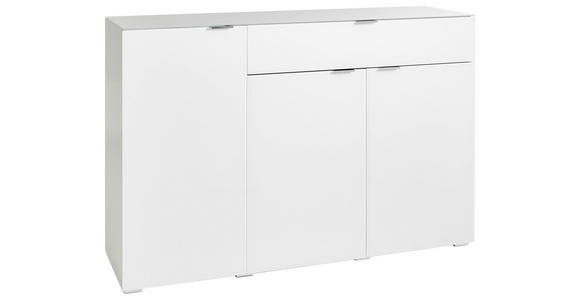 KOMMODE 137/92/42 cm in Weiß - Chromfarben/Weiß, Design, Glas/Holzwerkstoff (137/92/42cm) - Novel