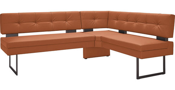 ECKBANK 200/158 cm Mikrofaser Braun, Orange   - Schwarz/Braun, Design, Textil/Metall (200/158cm) - Dieter Knoll