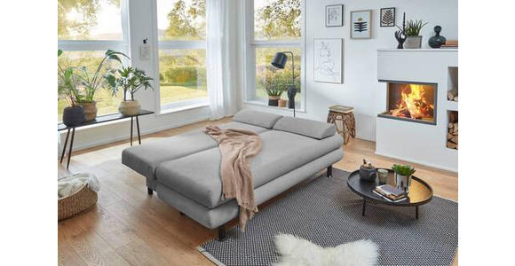 SCHLAFSOFA  mit Cord Hellgrau  - Hellgrau/Schwarz, KONVENTIONELL, Kunststoff/Textil (196/77/92cm) - Carryhome