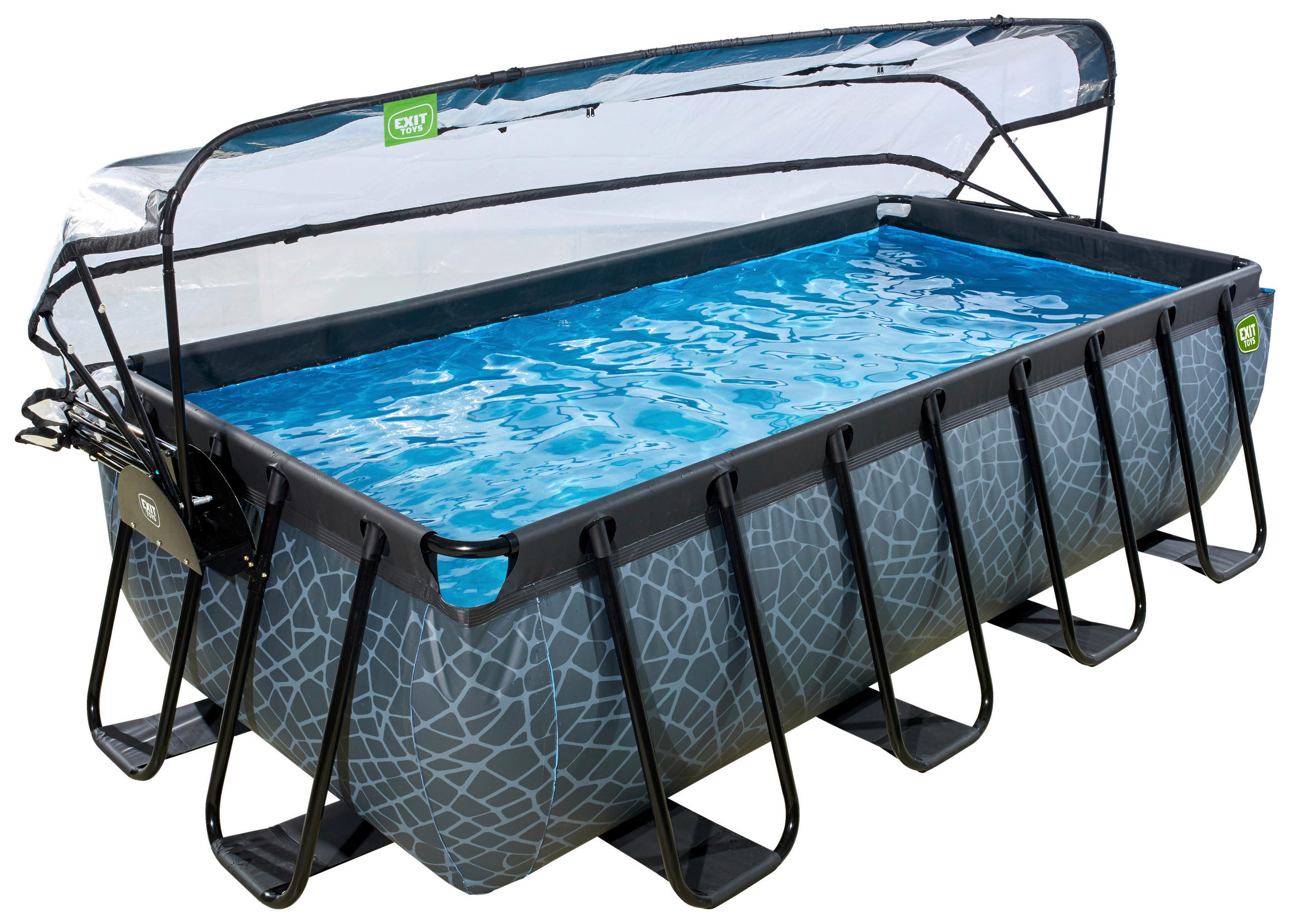 POOL 400/200/100 cm  - Blaugrau, Konventionell, Kunststoff/Metall (400/200/100cm) - EXIT Toys