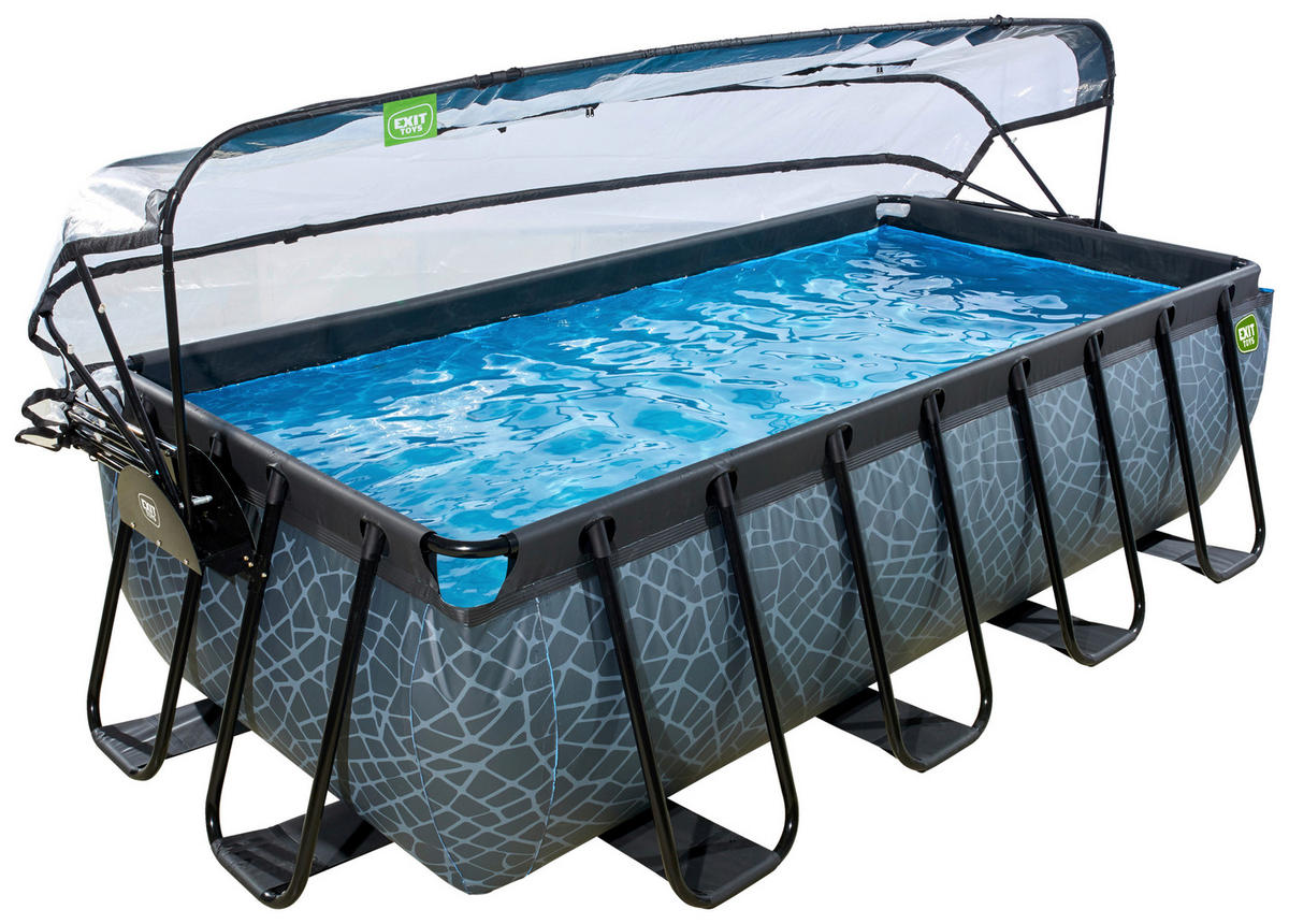 POOL 400/200/100 cm  - Blaugrau, Konventionell, Kunststoff/Metall (400/200/100cm) - EXIT Toys