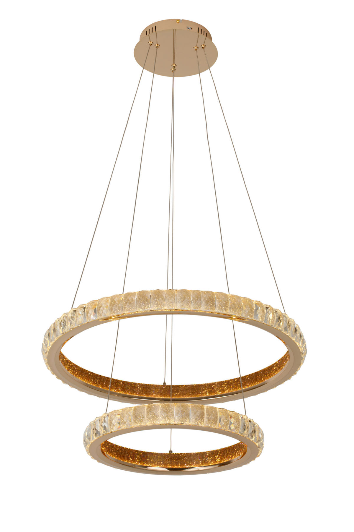 LED-HÄNGELEUCHTE 60/120 cm    - Goldfarben, Design, Glas/Metall (60/120cm) - Glandor