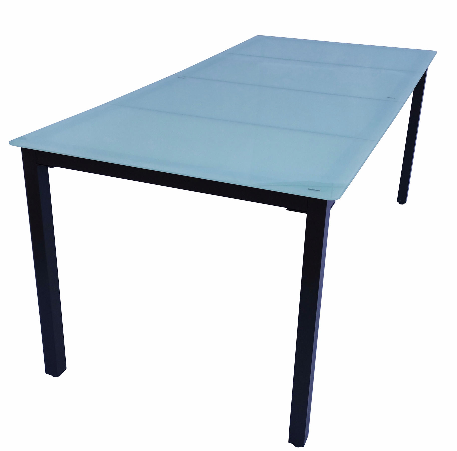 GARTENTISCH 190/80/73 cm Metall, Glas rechteckig  - Schwarz, Basics, Glas/Metall (190/80/73cm) - Gardenson