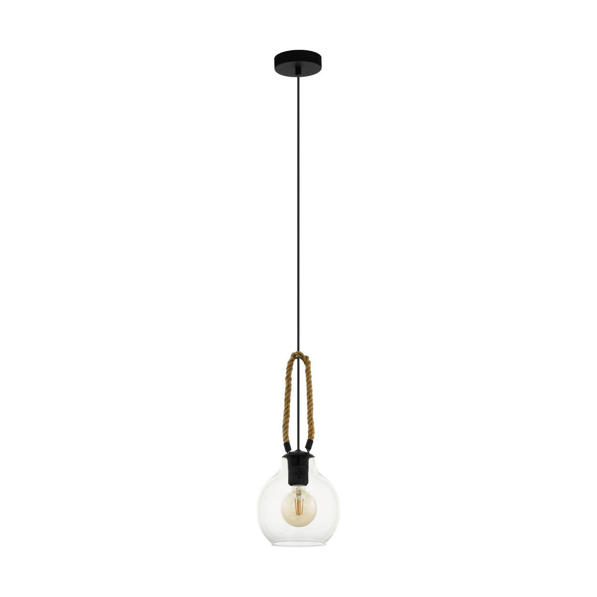 HÄNGLAMPA 18/110 cm  - brun/svart, Design, metall/trä (18/110cm) - Eglo