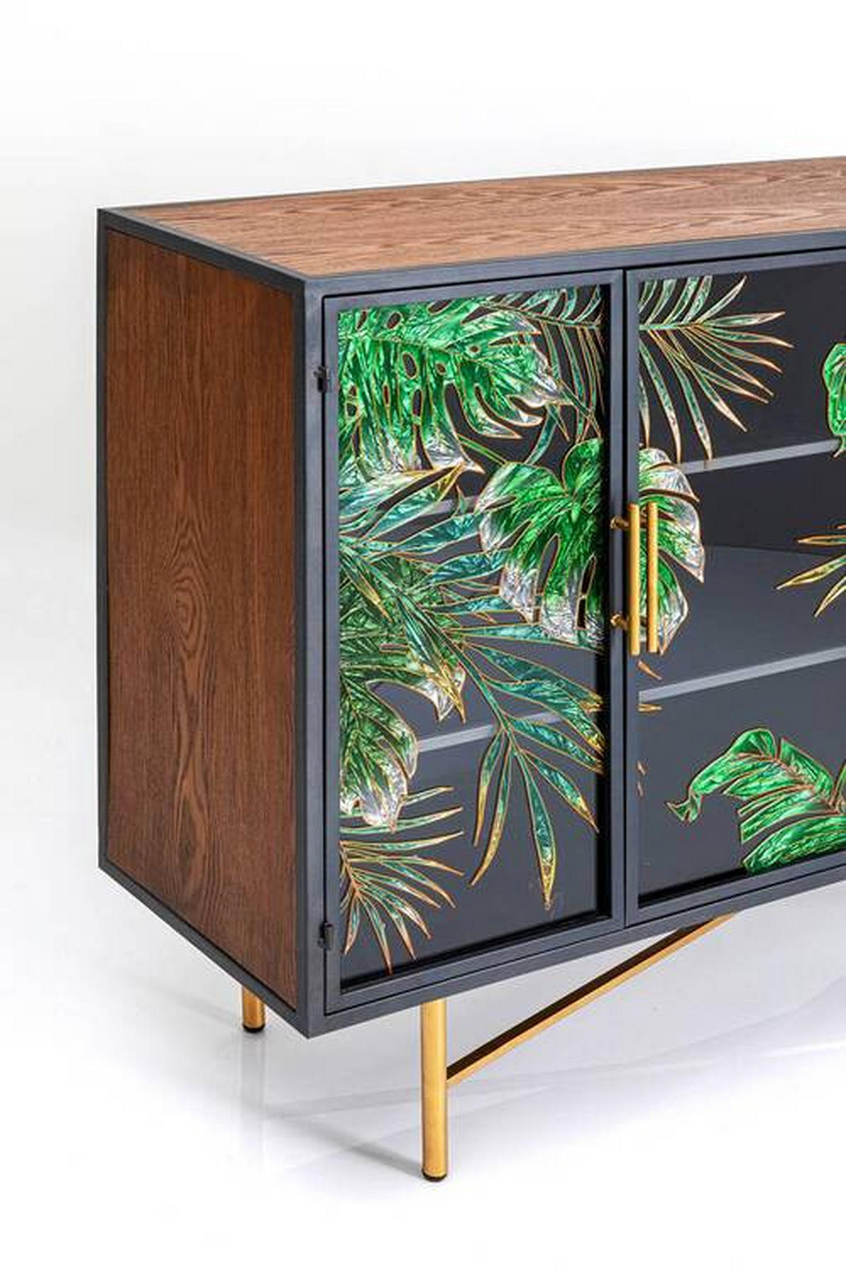 SIDEBOARD 135/95/38 cm  - Goldfarben/Multicolor, Design, Glas/Holz (135/95/38cm) - Ambia Home