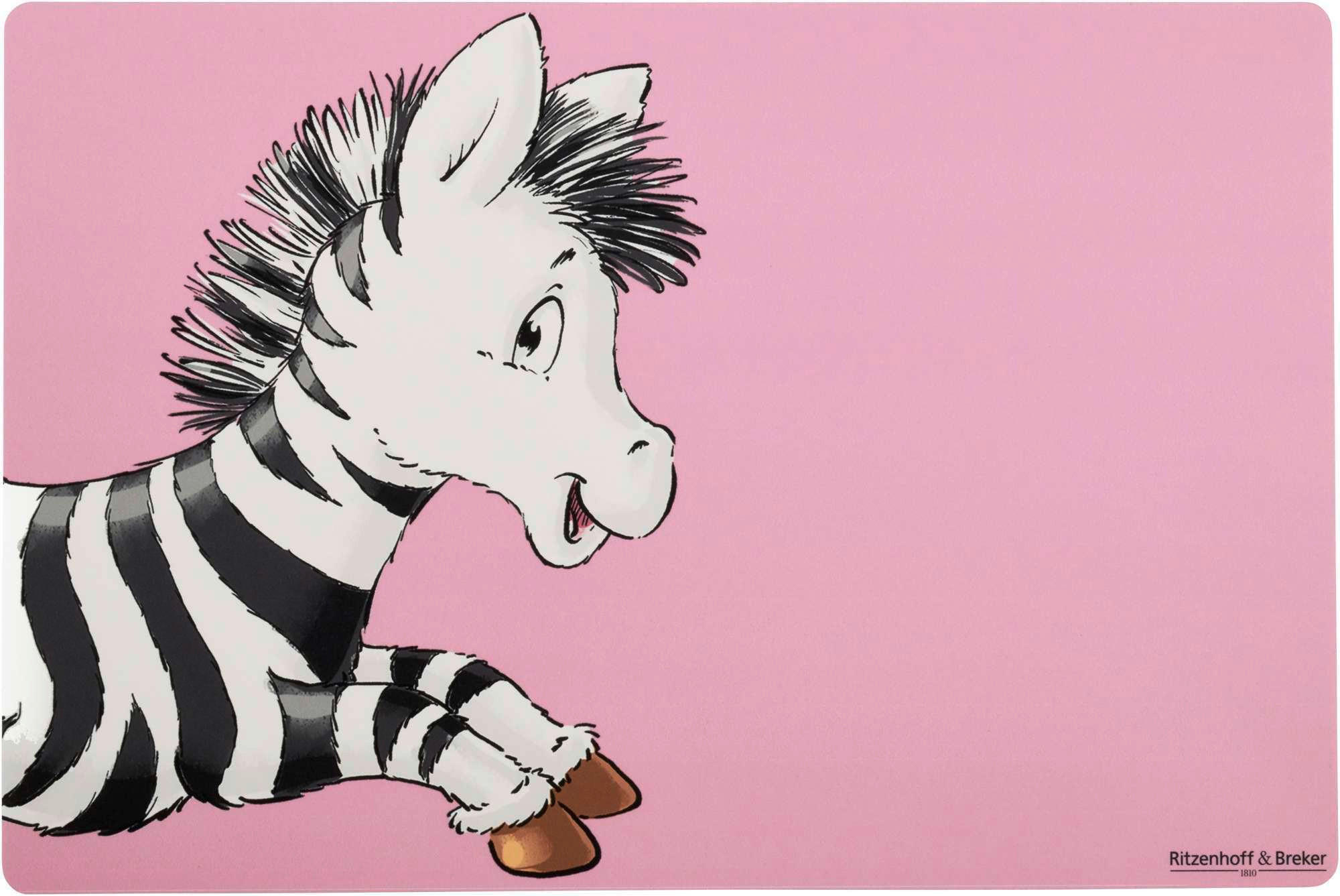 TISCHSET Happy Zoo Kunststoff Rosa, Schwarz, Weiß  - Schwarz/Rosa, KONVENTIONELL, Kunststoff (45/30/0,1cm) - Ritzenhoff Breker