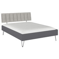 BETT 160/200 cm,  in Grau,  - Grau, Design, Textil/Metall (160/200cm) - Carryhome