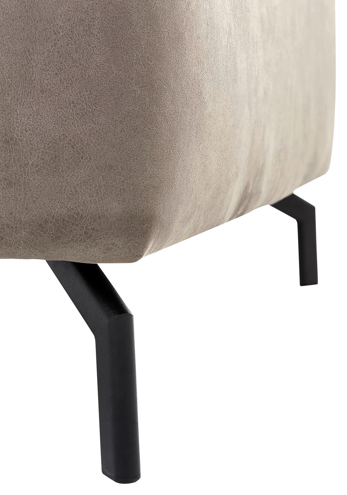 ECKSOFA CALIFORNIA Beige Mikrofaser  - Beige/Schwarz, MODERN, Textil/Metall (233/305cm) - Trendmanufaktur