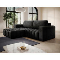 ECKSOFA  Anthrazit Samt  - Anthrazit/Schwarz, Design, Kunststoff/Textil (175/250cm) - MID.YOU
