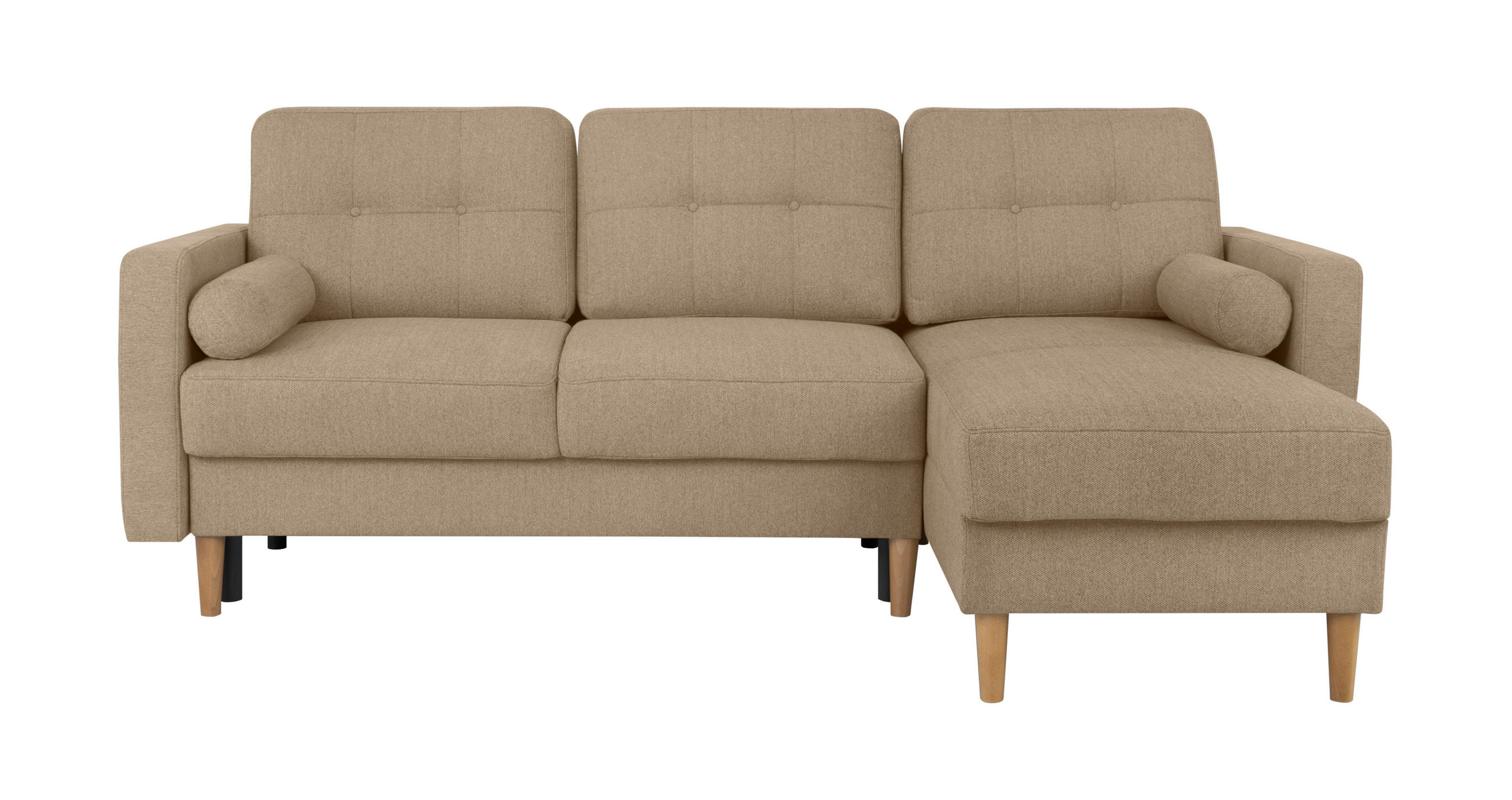 ECKSOFA in Hellbraun  - Hellbraun/Buchefarben, Design, Holz/Textil (223/157cm) - MID.YOU