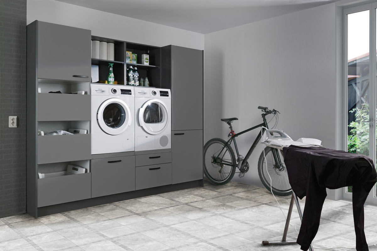 HAUSWIRTSCHAFTSRAUM 245/195/60 cm  in Anthrazit  - Anthrazit, Basics, Holzwerkstoff (245/195/60cm) - Express