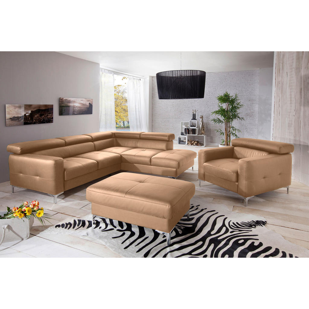 Thumbnail - Livetastic Sessel, Cappuccino, Leder, Echtleder, Rindleder, 99x78-92x106 cm, Made in EU, Wohnzimmer, Sessel, Polstersess...