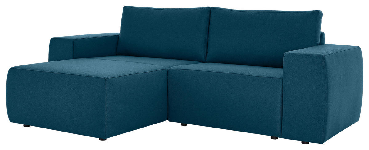 ECKSOFA in Webstoff Dunkelblau  160/242 cm  - Schwarz/Dunkelblau, Design, Kunststoff/Textil (160/242cm) - LOOKS by W.Joop