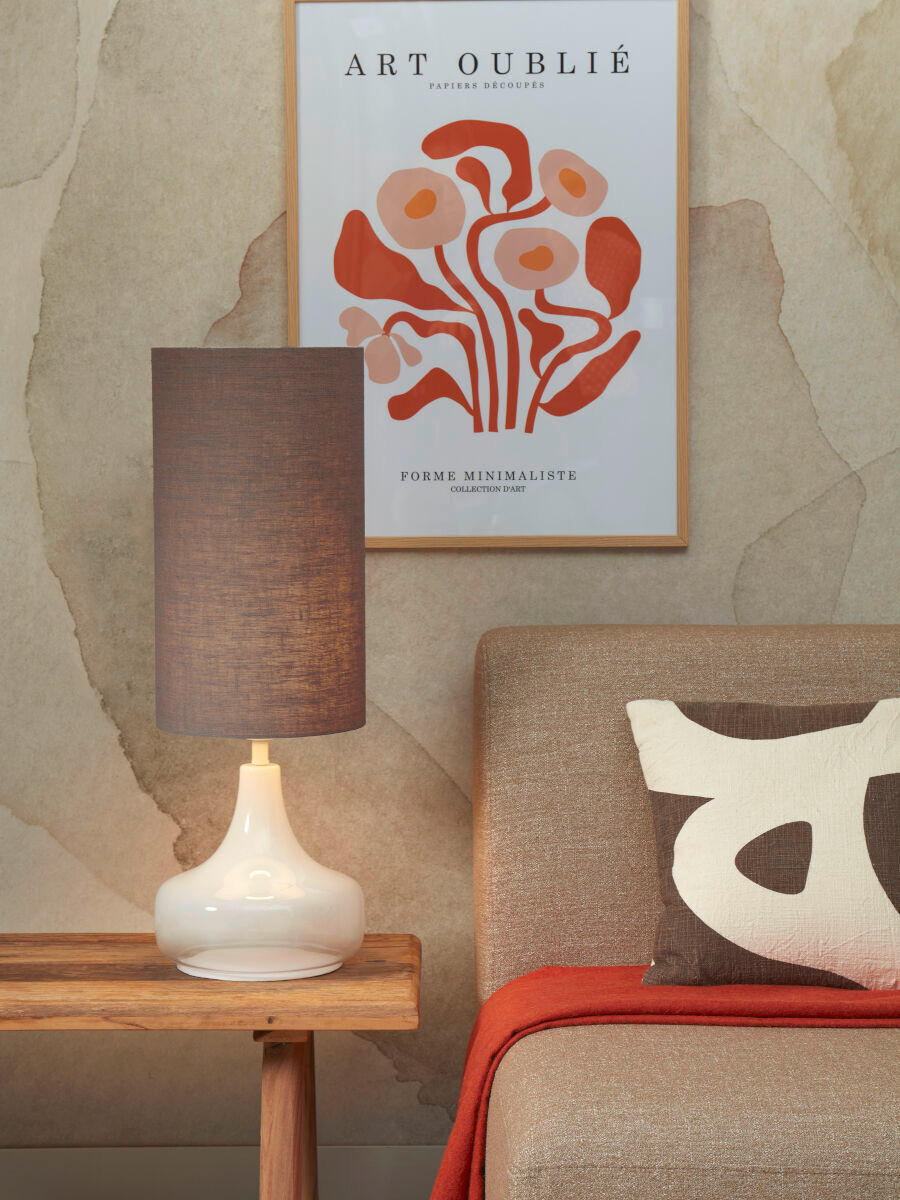 TISCHLEUCHTE 25/75 cm   - Grau, Trend, Textil (25/75cm) - It's about Romi