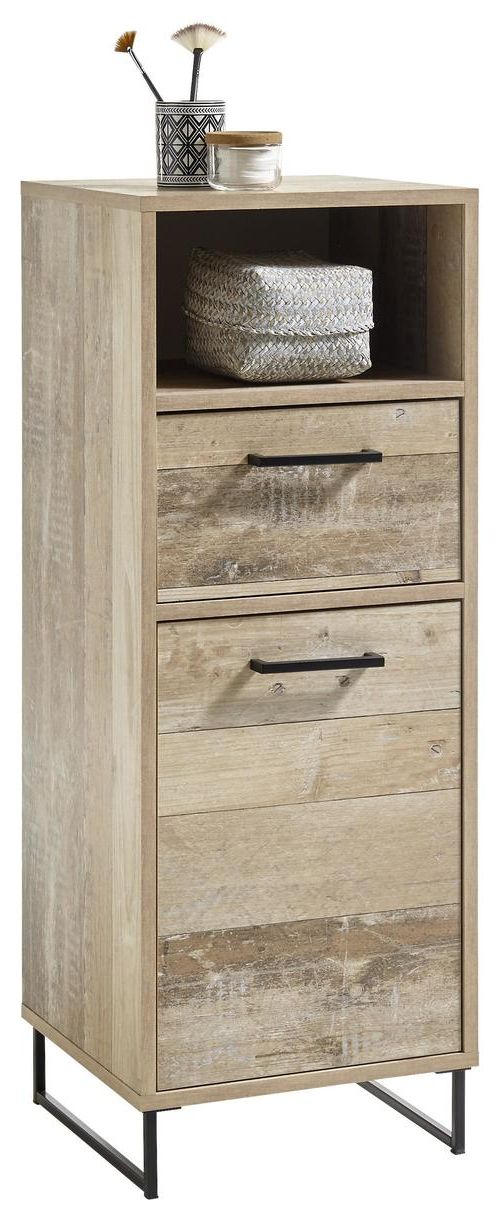 UNTERSCHRANK Eichefarben - Eichefarben/Schwarz, KONVENTIONELL, Holzwerkstoff/Kunststoff (38/102/37cm) - MID.YOU