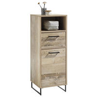 UNTERSCHRANK 38/102/37 cm   - Eichefarben/Schwarz, KONVENTIONELL, Holzwerkstoff/Kunststoff (38/102/37cm) - MID.YOU