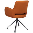 ARMLEHNSTUHL  , Sitzfläche 180° drehbar  , Netz  ,  - Rostfarben/Schwarz, Design, Textil/Metall (61/85/61cm) - Novel