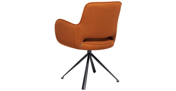 ARMLEHNSTUHL OLLY - Rostfarben/Schwarz, Design, Textil/Metall (61/85/61cm) - Novel