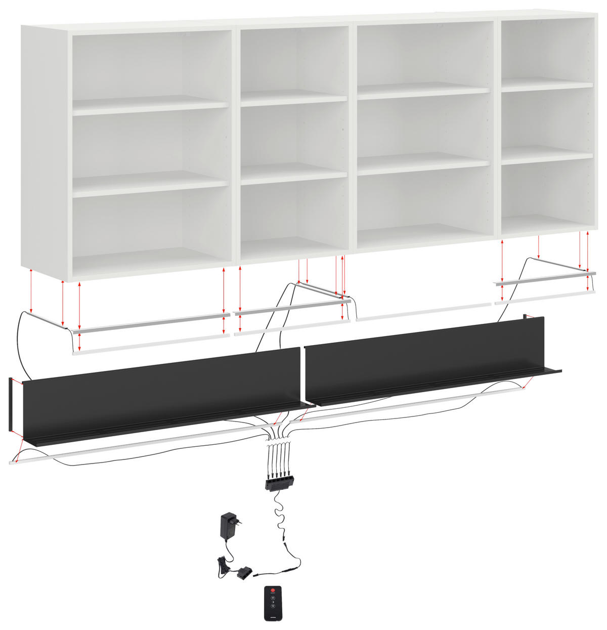 POLCOS ELEM 105/11/20 cm fekete  - fekete, Basics, fém (105/11/20cm) - Visiona