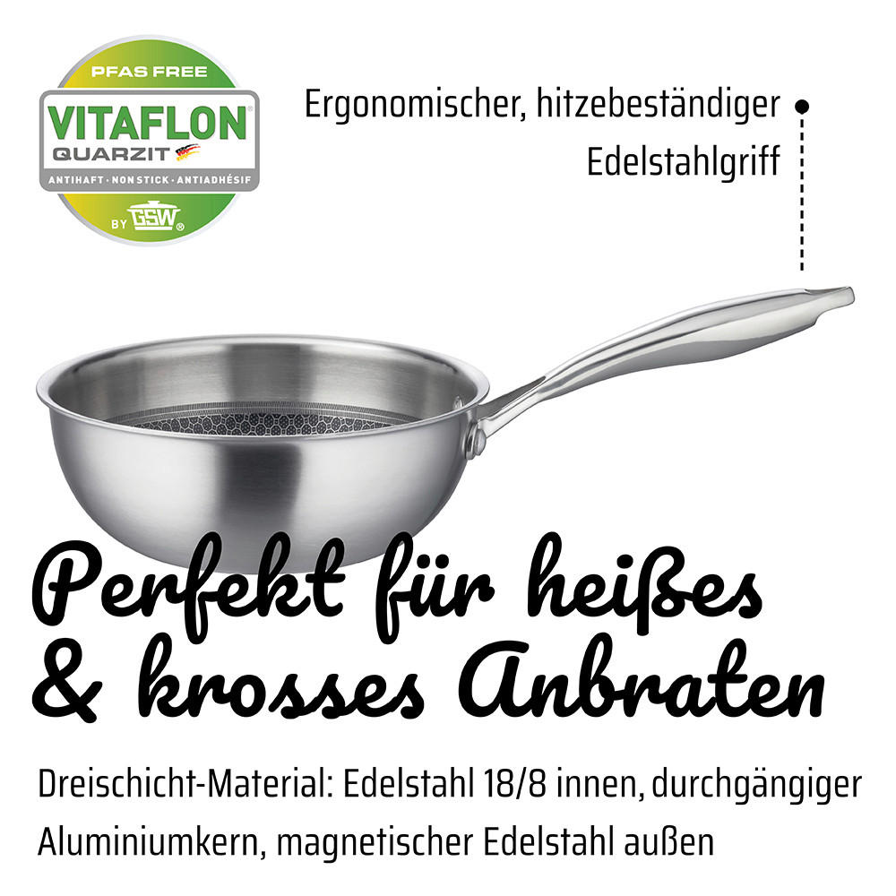 SAUTEUSE - Edelstahlfarben, Basics, Metall (18cm) - GSW