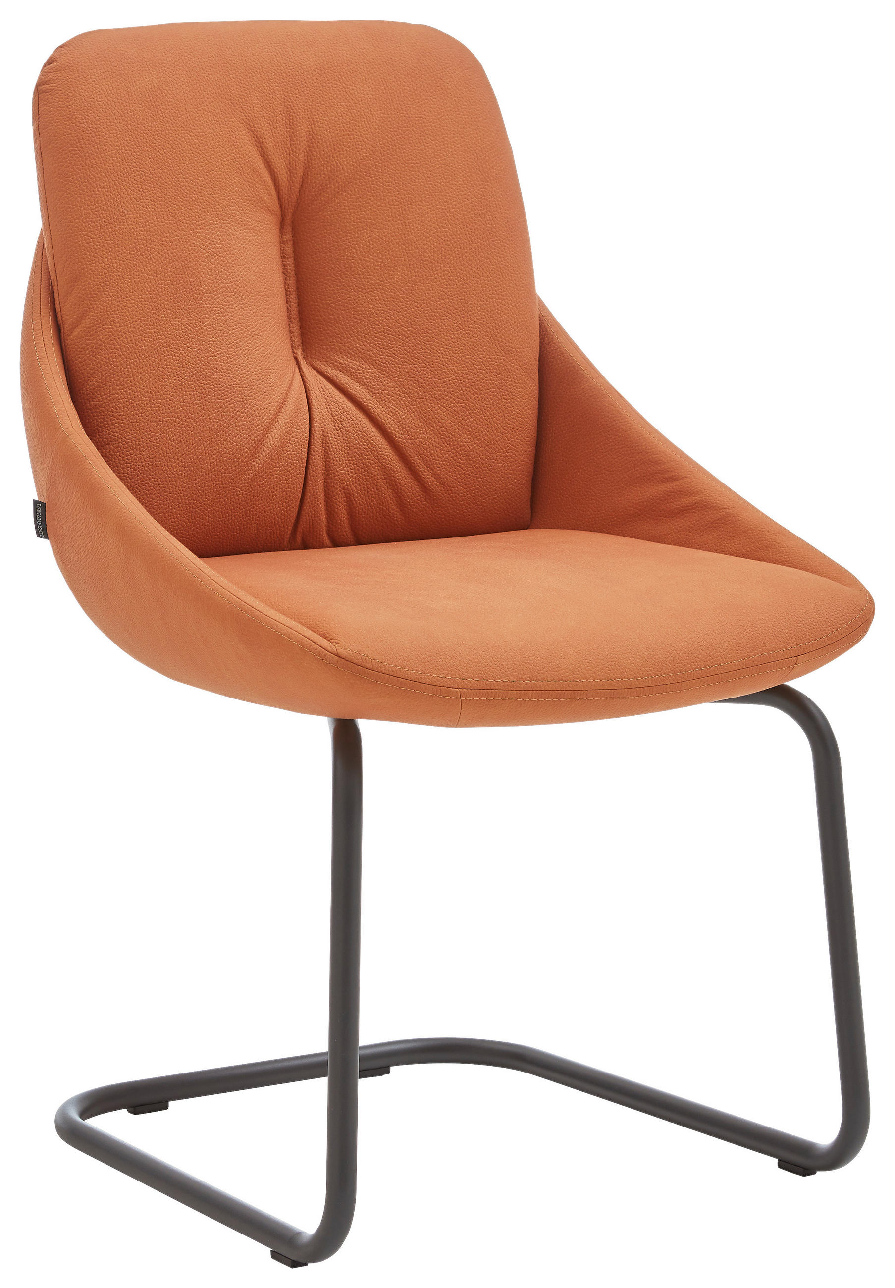 SCHWINGSTUHL  in Stahl Mikrofaser  - Cognac/Anthrazit, Design, Textil/Metall (55/90/64cm) - Venjakob