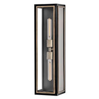 WANDLEUCHTE Shaw 61/15,9/17,1 cm  - Schwarz/Bronzefarben, KONVENTIONELL, Glas/Metall (61/15,9/17,1cm) - Elstead Lighting