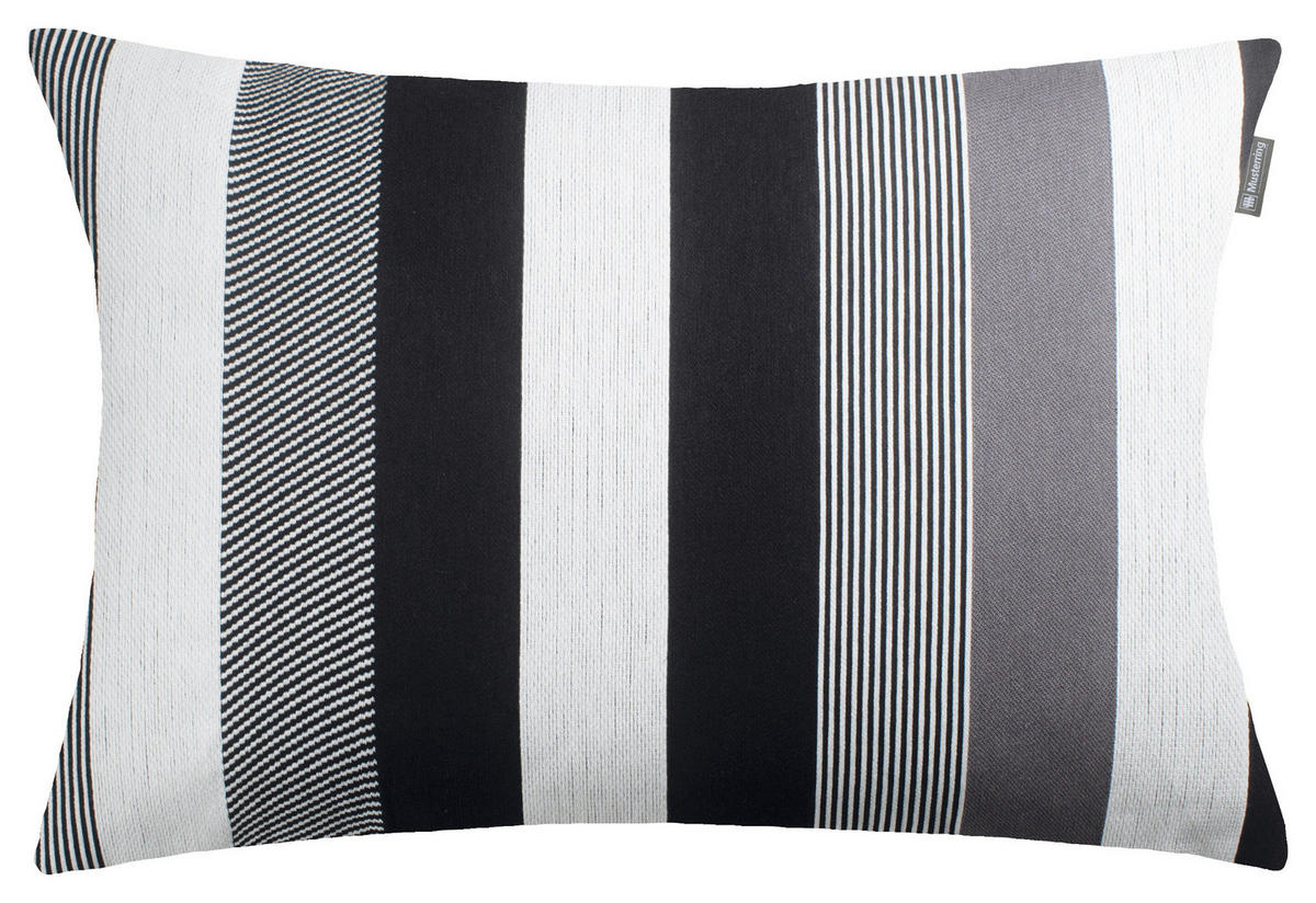 KISSENHÜLLE MR-STRIPE 40/60 cm  - Schwarz/Weiß, Basics, Textil (40/60cm) - Musterring
