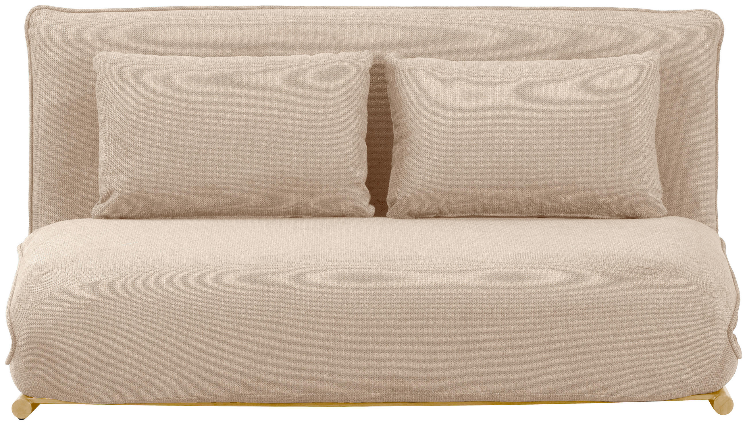 SOFA VELIN Samt Creme, Nussbaumfarben  - Nussbaumfarben/Creme, Design, Textil/Metall (140/97/80cm) - MID.YOU